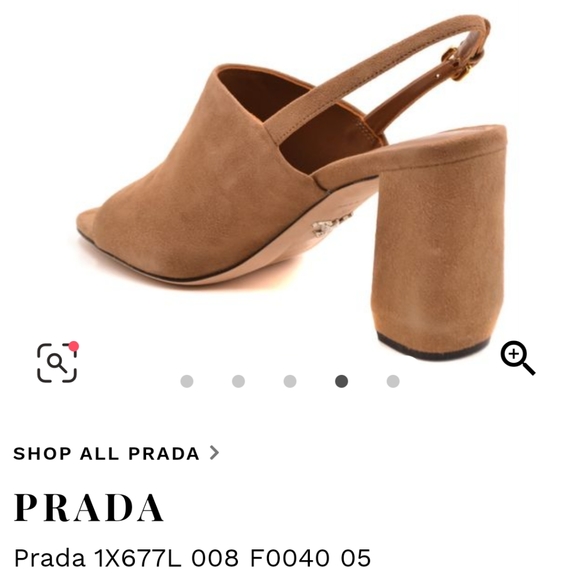 Prada Shield Suede Calzature Donna Camoscio Sling heels sz. 37/ 6.5 - Picture 3 of 16